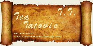 Tea Tatović vizit kartica